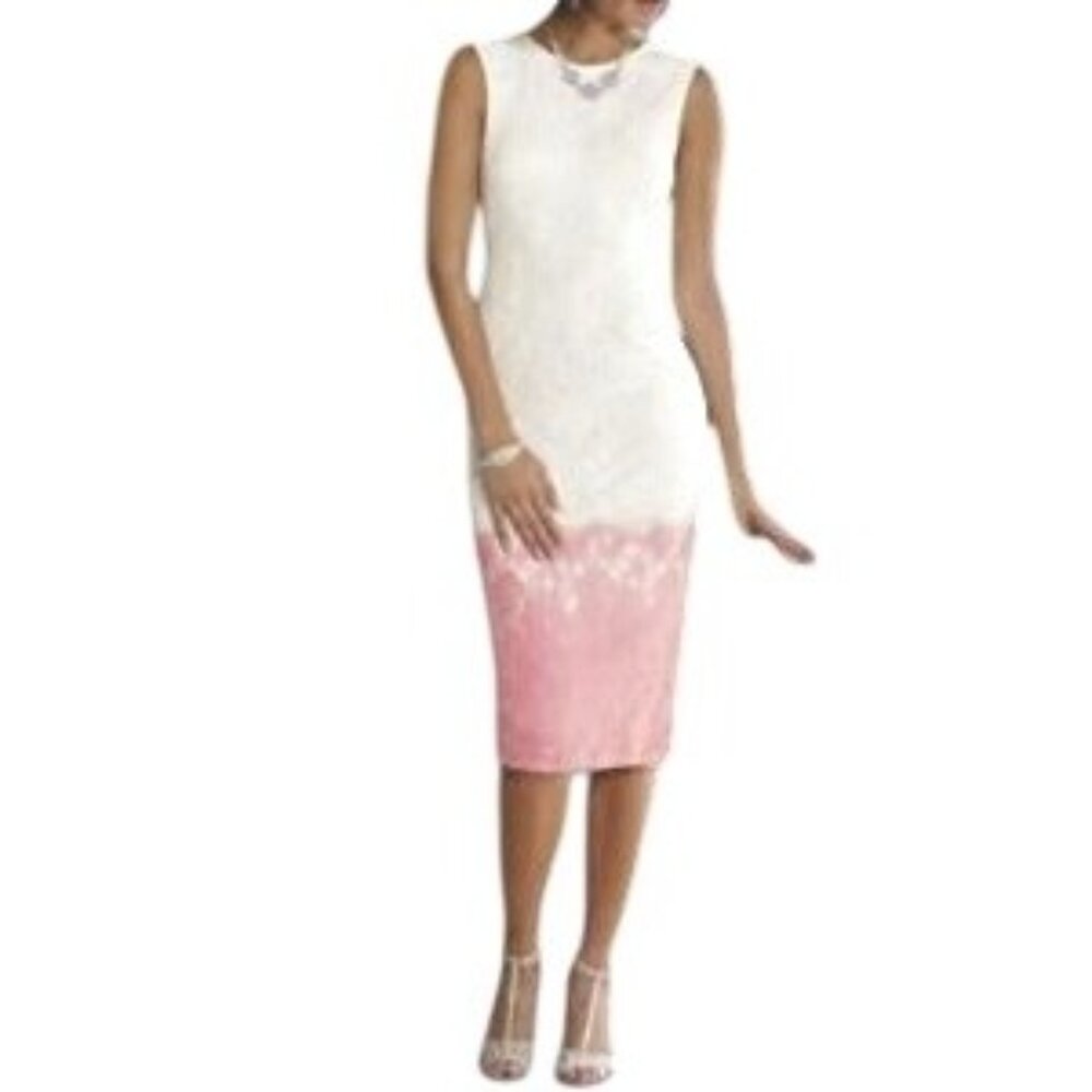 ASHRO- WOMEN'S HOMBRE LACE FULLY LINED MIDI BACK ZIP-UP CLOSURE DRESS SIZE 10